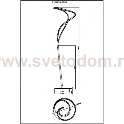 Напольный светильник Arte Lamp A1987PN-28BK HYPERBOLA