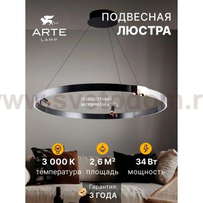 Подвесная люстра Arte Lamp A1993SP-38BK CESARE