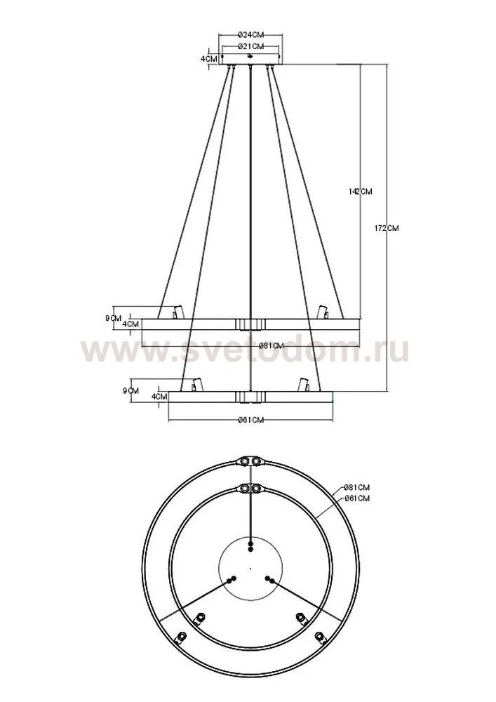Подвесная люстра Arte Lamp A1993SP-64BK CESARE