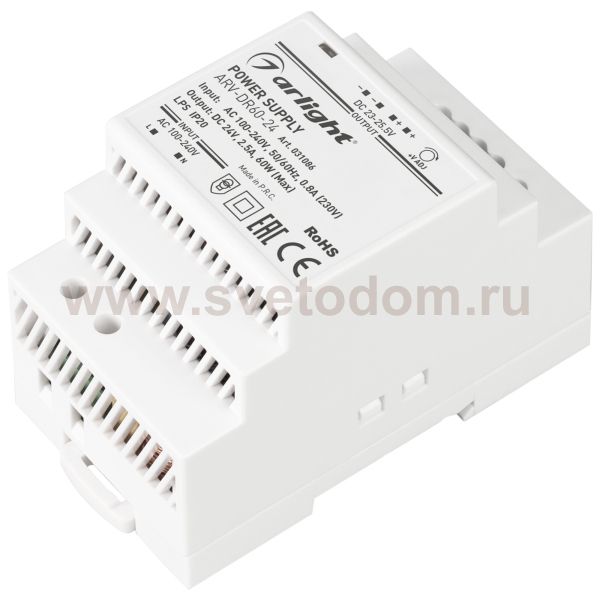 Блок питания ARV-DR60-24 (24V, 2.5A, 60W) Arlight 31086