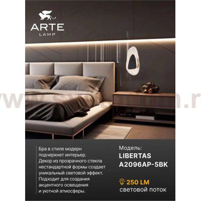 Светильник настенный Arte Lamp A2096AP-5BK LIBERTAS