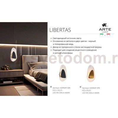 Светильник настенный Arte Lamp A2096AP-5BK LIBERTAS