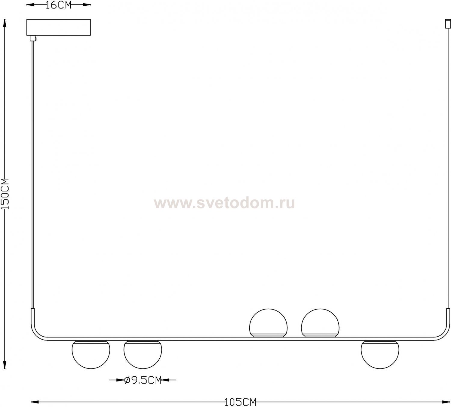 Светильник подвесной Arte Lamp A2174SP-5BK POPLAR