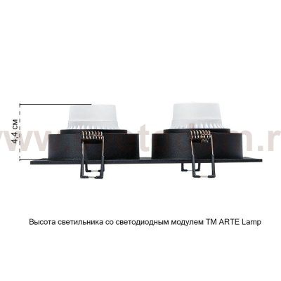 Светильник точечный встраиваемый со сменной лампой Arte Lamp A2178PL-2BK TARF