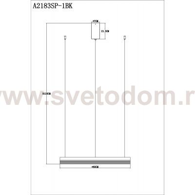 Светильник в виде кольца 600мм 76Вт Arte Lamp A2183SP-1BK