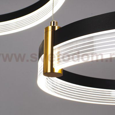 Люстра светодиодными черными кольцами 226Вт Arte Lamp A2185SP-3BK с пультом