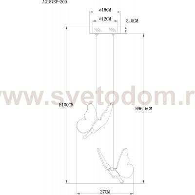 Светильник подвесной в виде бабочек Arte lamp A2187SP-2GO DARCY