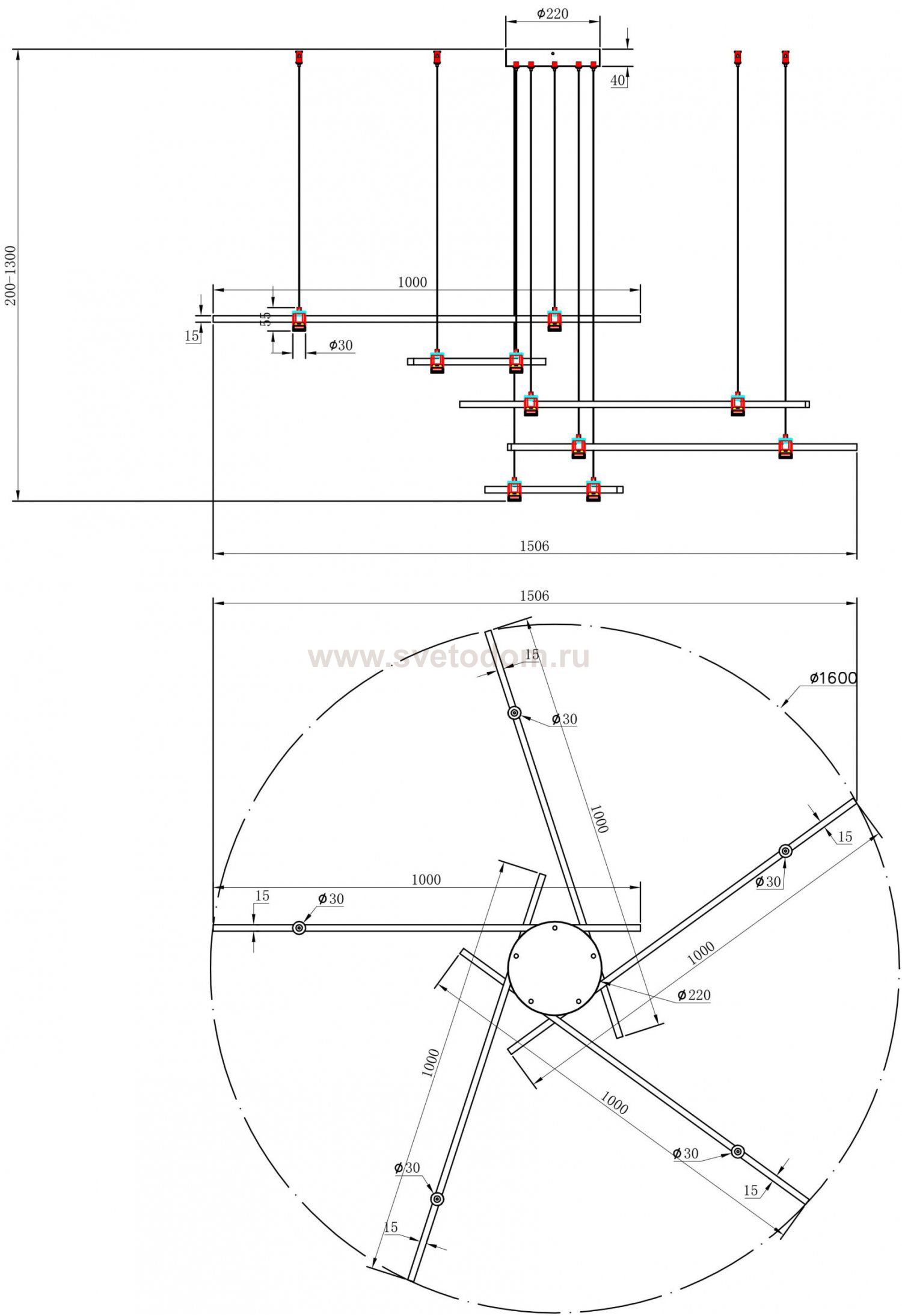 Светильник подвесной Arte lamp A2195SP-5BK ERRAI