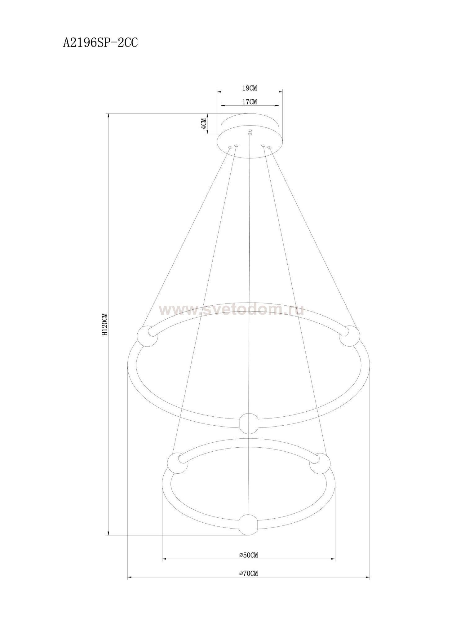 Светильник подвесной Arte lamp A2196SP-2CC HARLEY