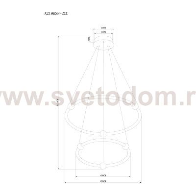 Светильник подвесной Arte lamp A2196SP-2CC HARLEY