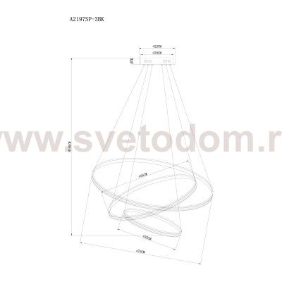 Светильник подвесной Arte lamp A2197SP-3BK FRODO