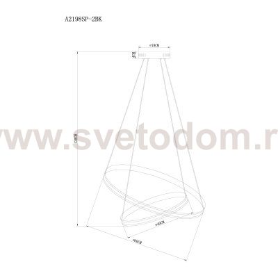 Светильник подвесной Arte lamp A2198SP-2BK MERIDIANA