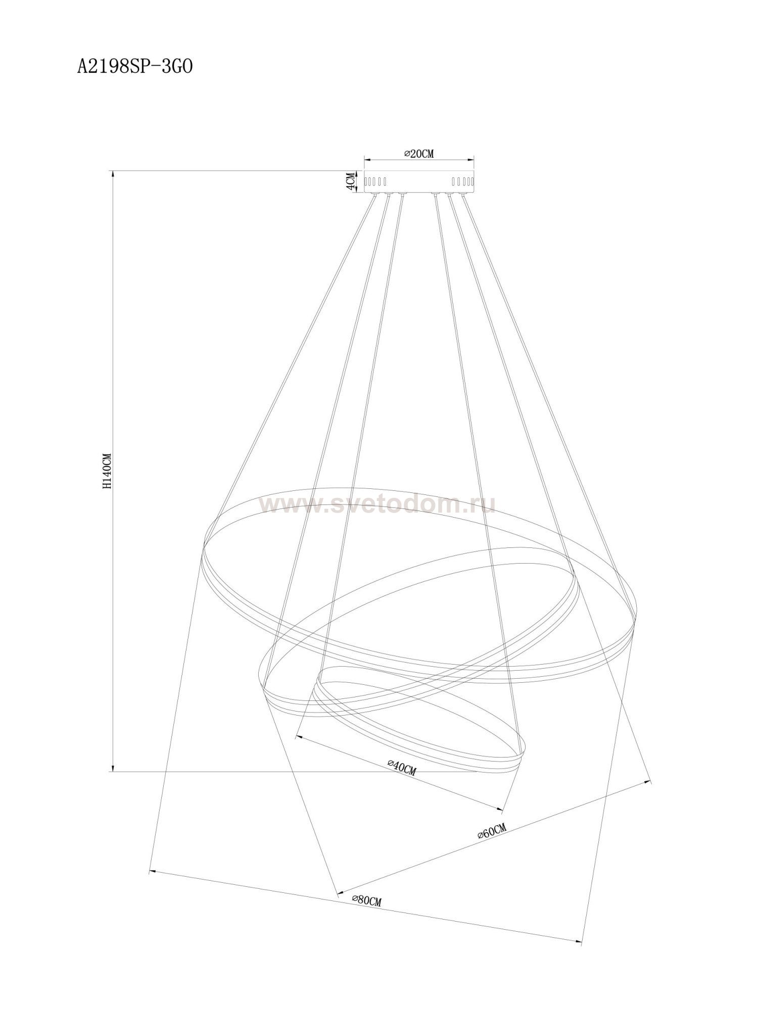 Светильник подвесной Arte lamp A2198SP-3GO MERIDIANA