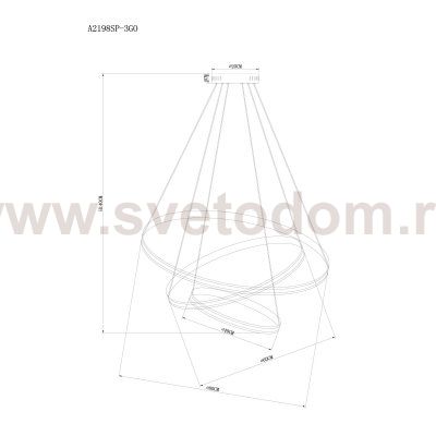 Светильник подвесной Arte lamp A2198SP-3GO MERIDIANA