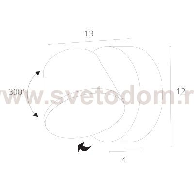 Светильник настенный бра светодиодный Arte lamp A2212AL-1BK CHICO