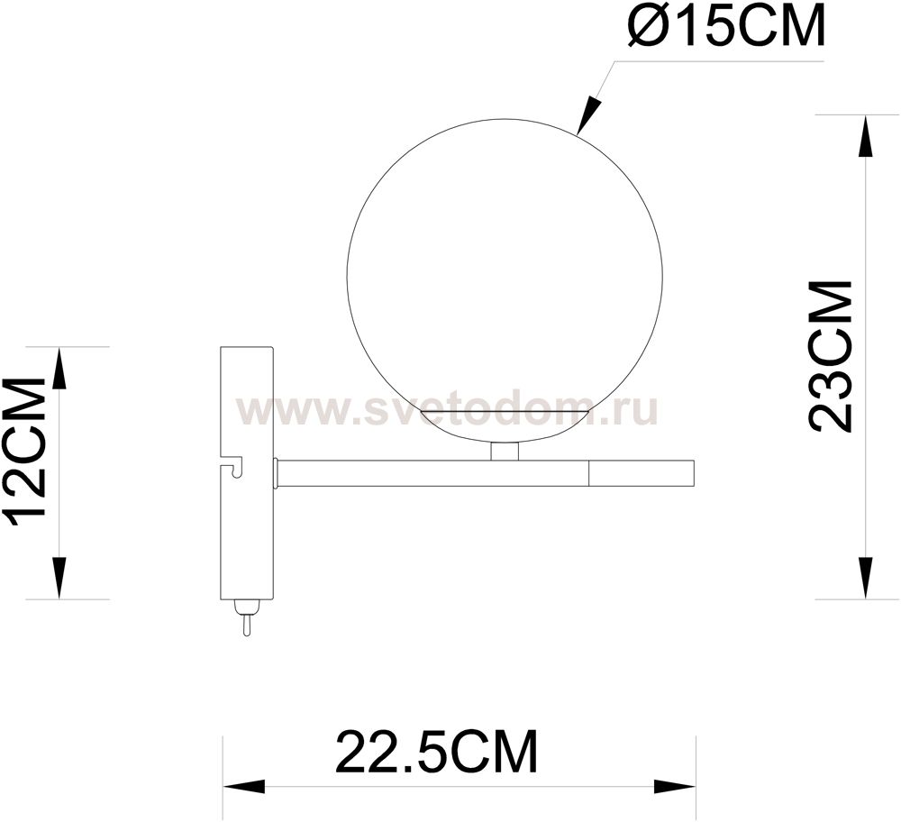 Плафон стекло шар матовый 150мм (72мм посадка) Arte lamp A2225 ARKAB