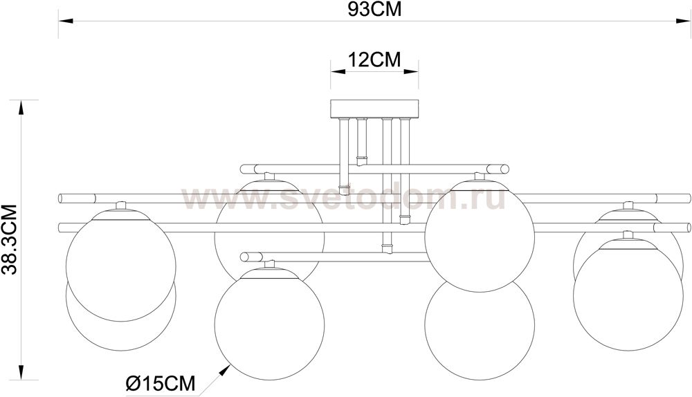 Люстра потолочная Arte lamp A2224PL-8BK ALCOR