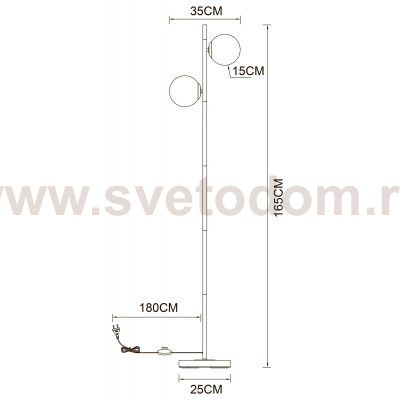 Торшер с двумя и более плафонами Arte lamp A2224PN-2BK ALCOR