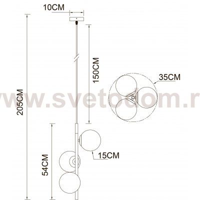 Светильник подвесной Arte lamp A2224SP-3BK ALCOR