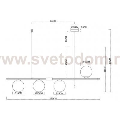 Светильник подвесной Arte Lamp A2225SP-4BK ARKAB
