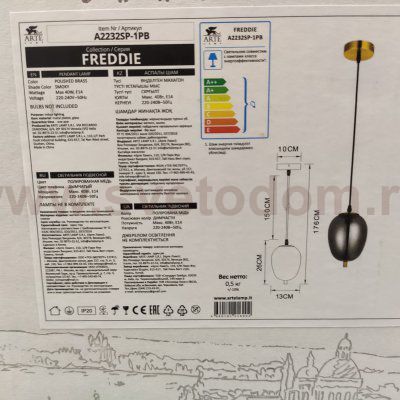 Светильник подвесной Arte lamp A2232SP-1PB FREDDIE