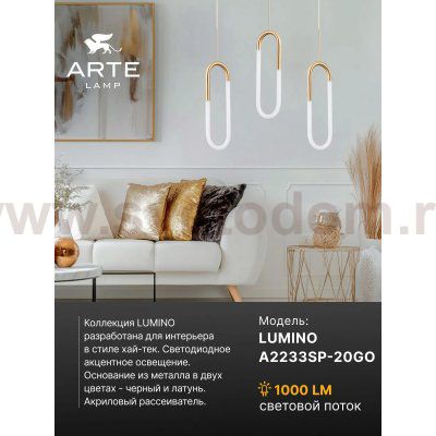 Светильник подвесной Arte Lamp A2233SP-20GO LUMINO