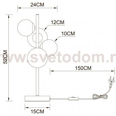 Декоративная настольная лампа Arte lamp A2243LT-4PB GEMINI