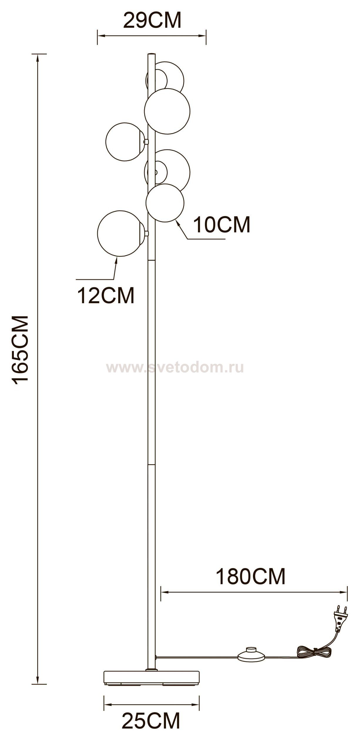 Торшер с двумя и более плафонами Arte lamp A2243PN-6PB GEMINI