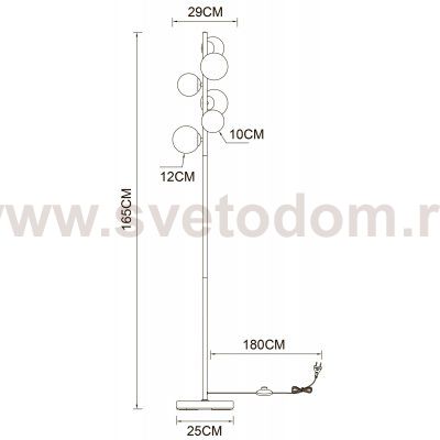 Торшер с двумя и более плафонами Arte lamp A2243PN-6PB GEMINI