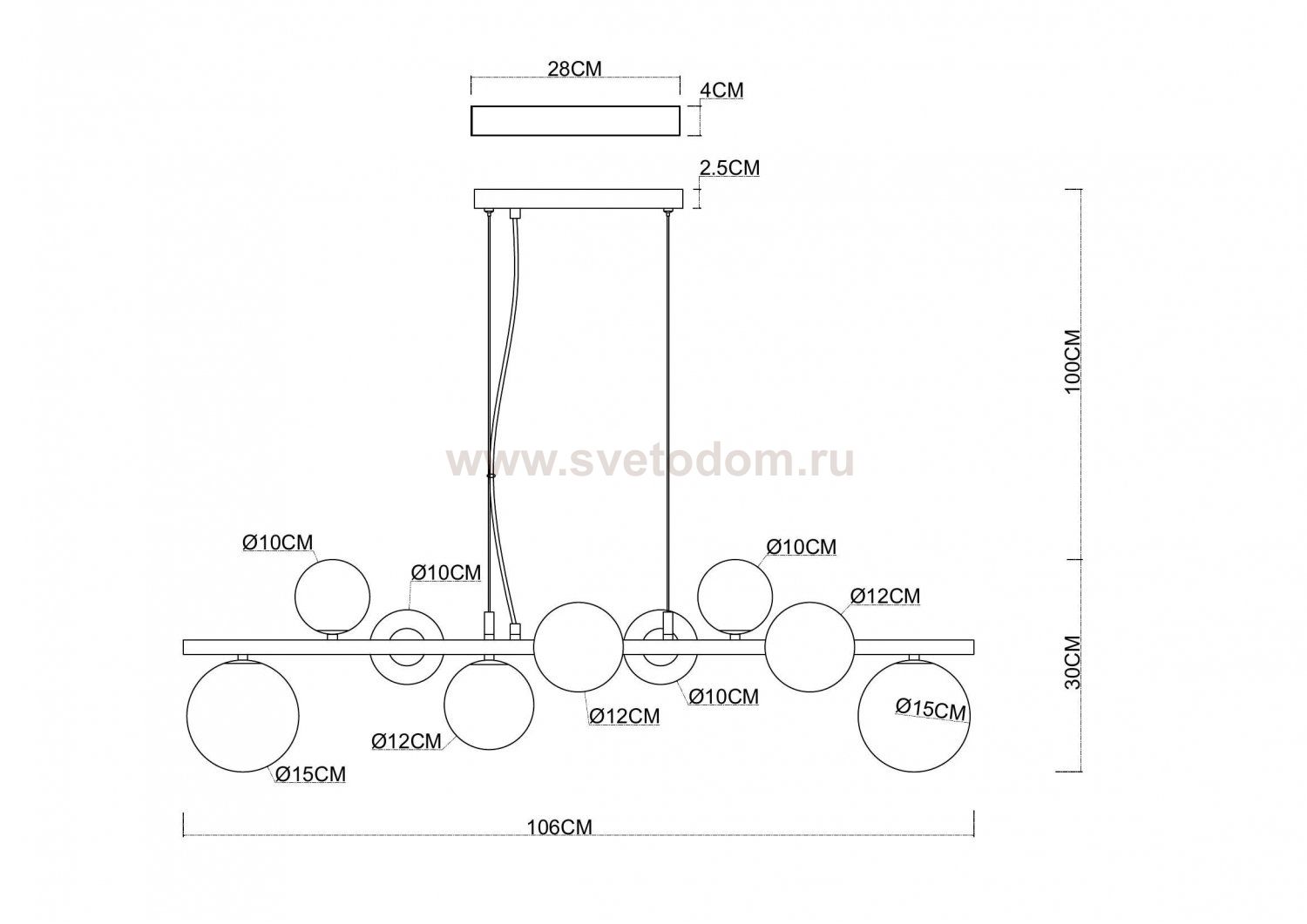 Подвесная люстра Arte Lamp A2243SP-9BK GEMINI