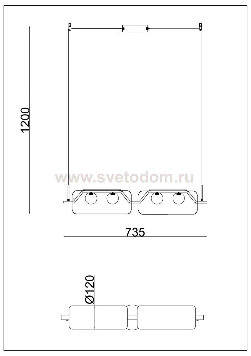 Светильник подвесной Arte Lamp A2341SP-4BK GENEVA