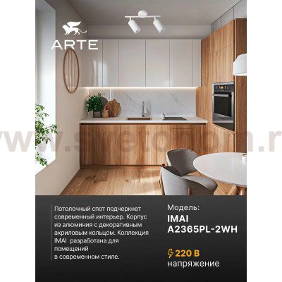 Светильник потолочный Arte Lamp A2365PL-2WH IMAI