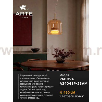 Светильник подвесной Arte Lamp A2404SP-23AM PADOVA