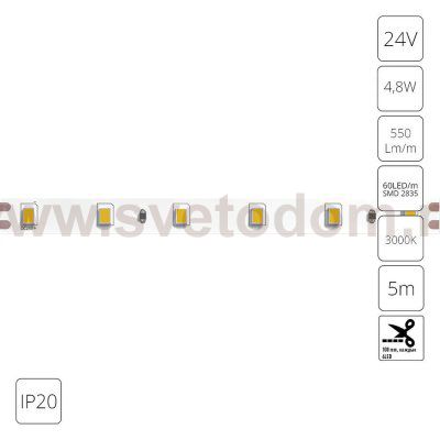 Светодиодная лента 24В Arte Lamp A2406008-01-3K TAPE