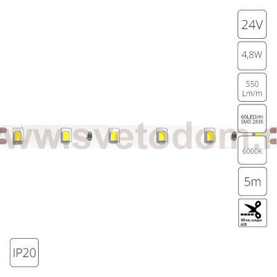 Светодиодная лента 24В Arte Lamp A2406008-03-6K TAPE