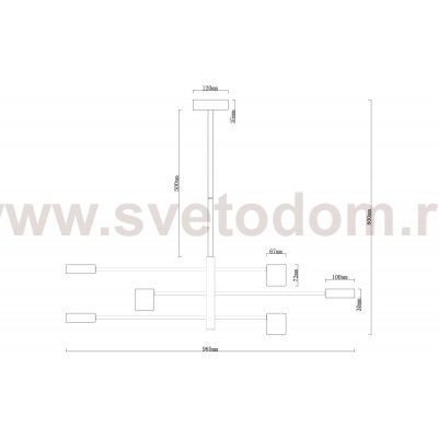 Люстры на штанге Arte Lamp A2476PL-40PB STANLEY