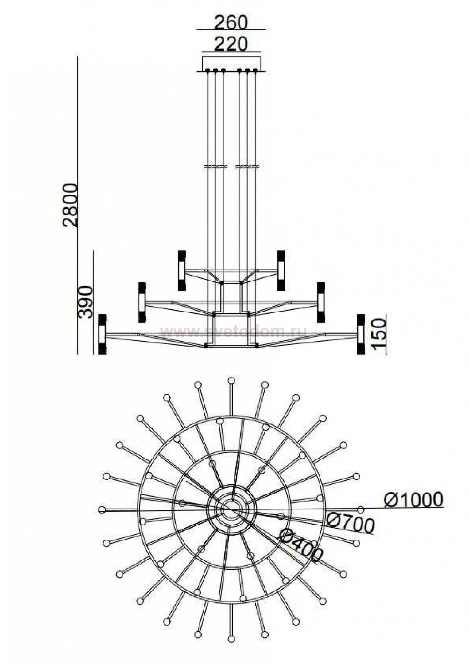 Светильник подвесной Arte Lamp A2482SP-84BK EMPIRE