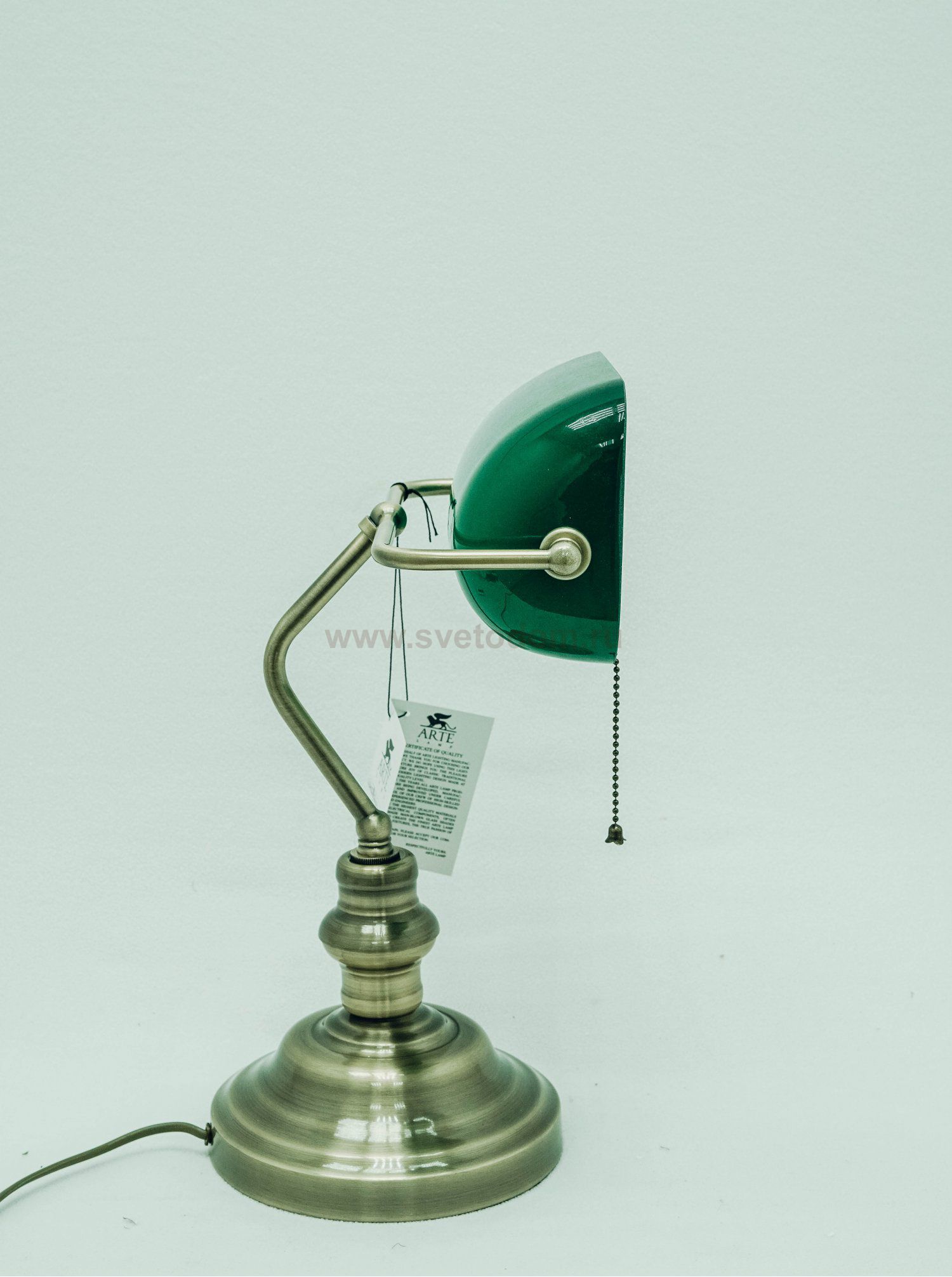 Настольная лампа СССР зеленая Arte lamp A2492LT-1AB BANKER