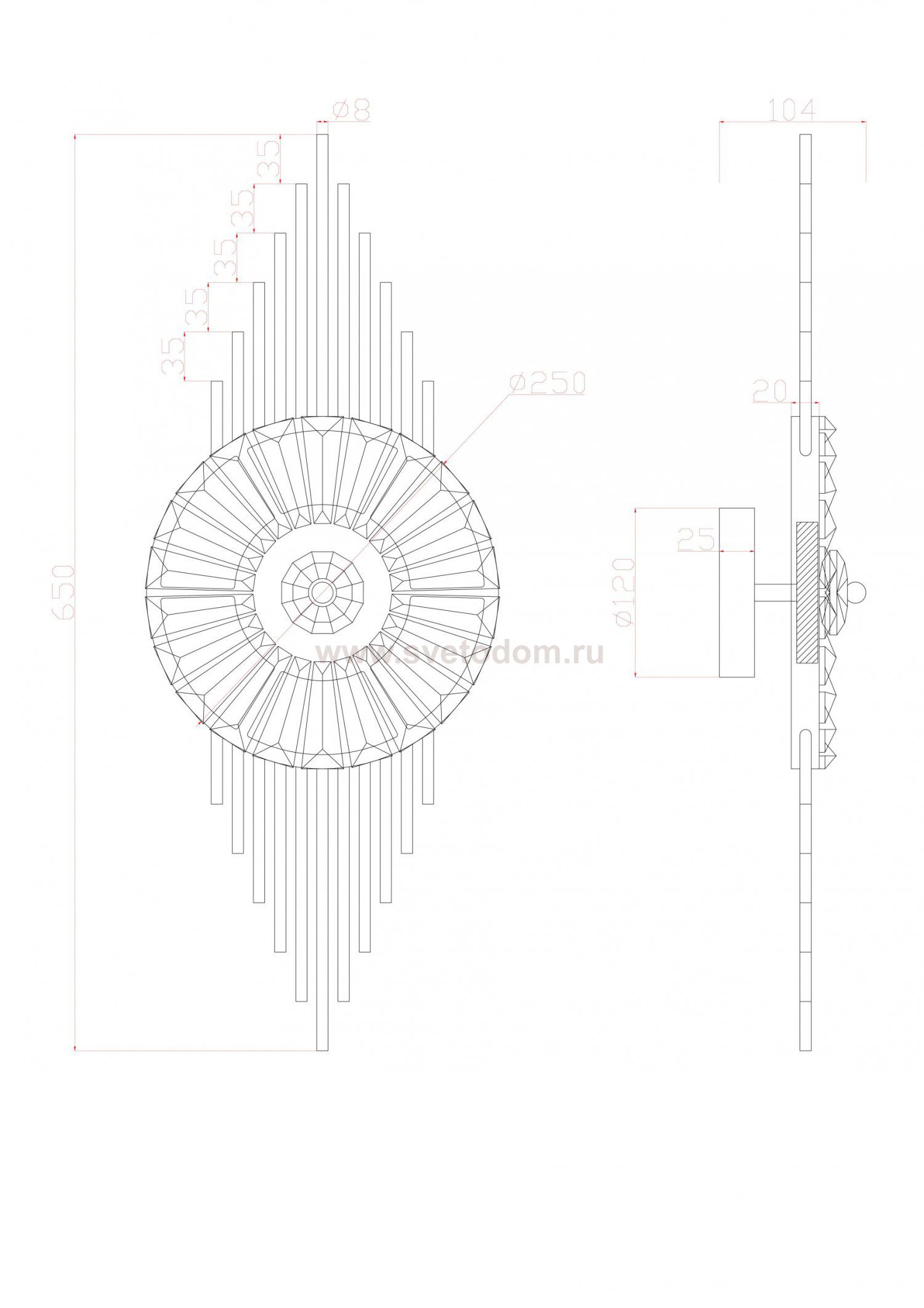 Настенный светильник Arte lamp A2564AP-1PB ALMAAZ