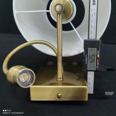 Светильник настенный бра с подсветкой для чтения Arte Lamp A2581AP-2AB ELBA бронза