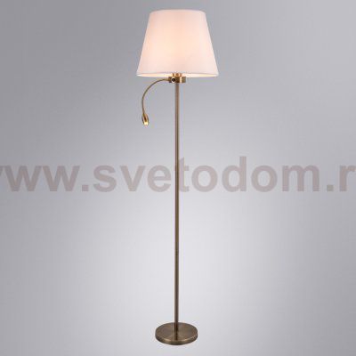 Торшер с абажуром и подсветкой для чтения Arte lamp A2581PN-2AB ELBA