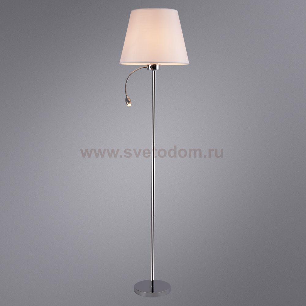 Светильник напольный с подсветкой для чтения Arte lamp A2581PN-2CC ELBA