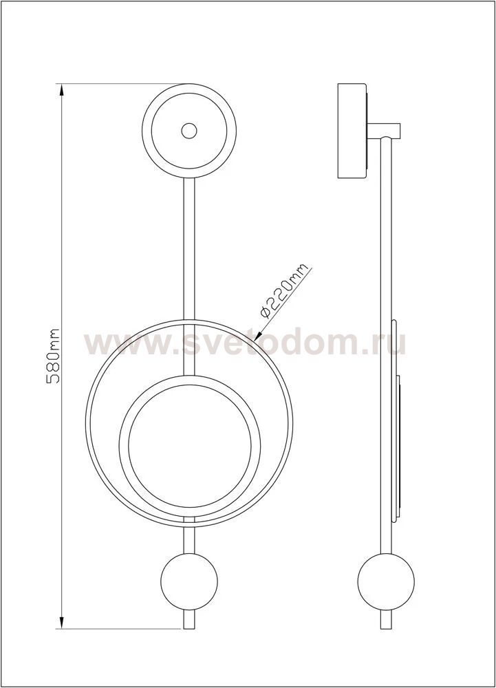 Светильник настенный бра Arte lamp A2604AP-7BK POLARIS