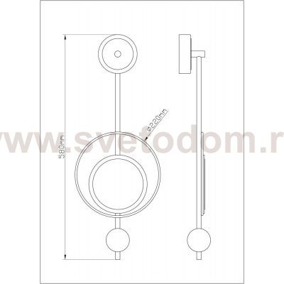 Светильник настенный бра Arte lamp A2604AP-7BK POLARIS