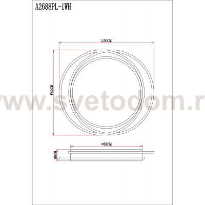 Светильник светодиодный с пультом 500мм 148Вт Arte Lamp A2688PL-1WH