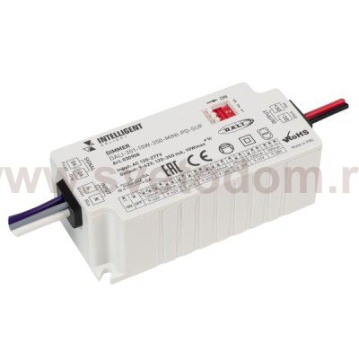 INTELLIGENT ARLIGHT Диммер DALI-201-10W-350-MINI-PD-SUF (230V, 120-350mА) (IARL, Пластик) Arlight 30908