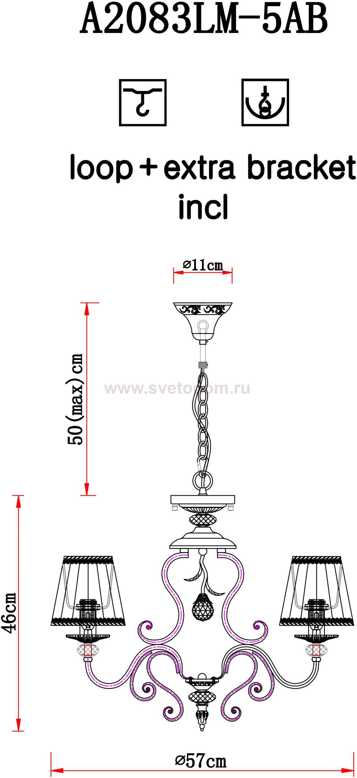Светильник подвесной Arte lamp A2803LM-5AB 