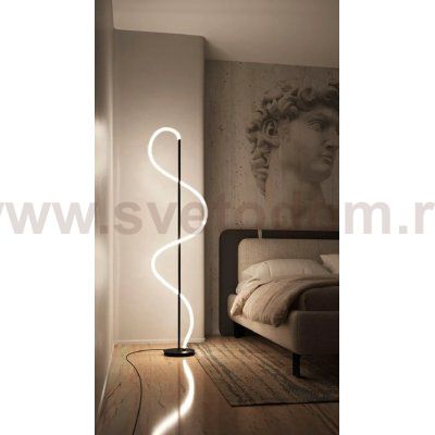 Торшер с изогнутым неоном Arte lamp A2850PN-35BK KLIMT