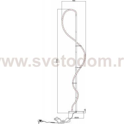 Торшер с изогнутым неоном Arte lamp A2850PN-35PB KLIMT