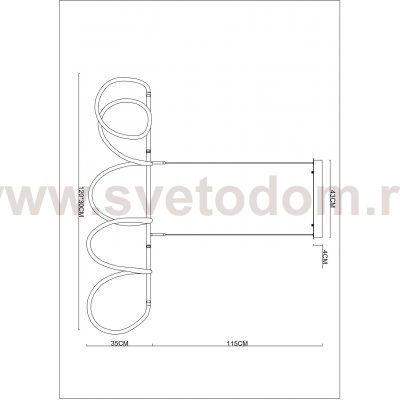 Люстра светодиодная гибкий неон Arte Lamp A2850SP-75PB